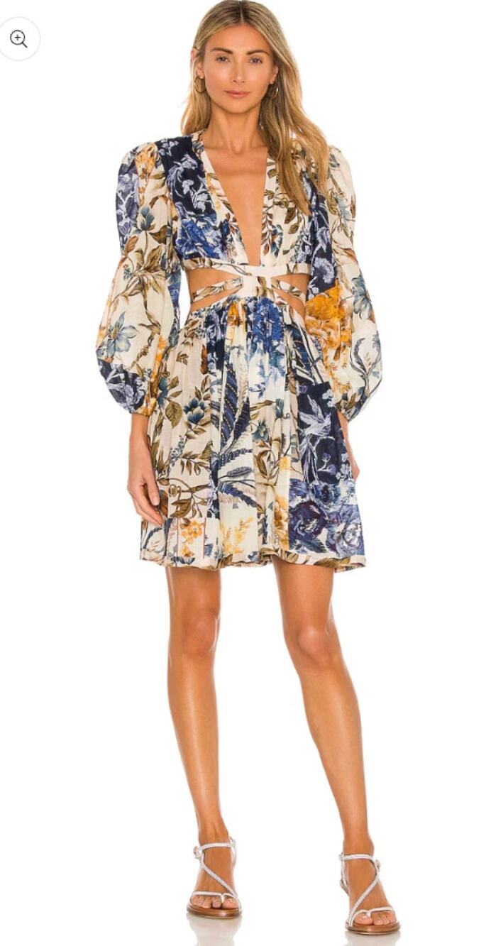 Zimmermann Aliane Cut Out Short Dress size 0 US 4